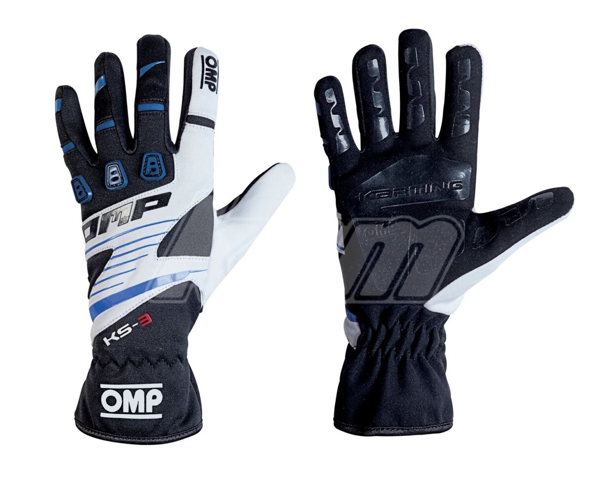 PAIRE DE GANTS OMP KS3 NOIR/BLANC/BLEU